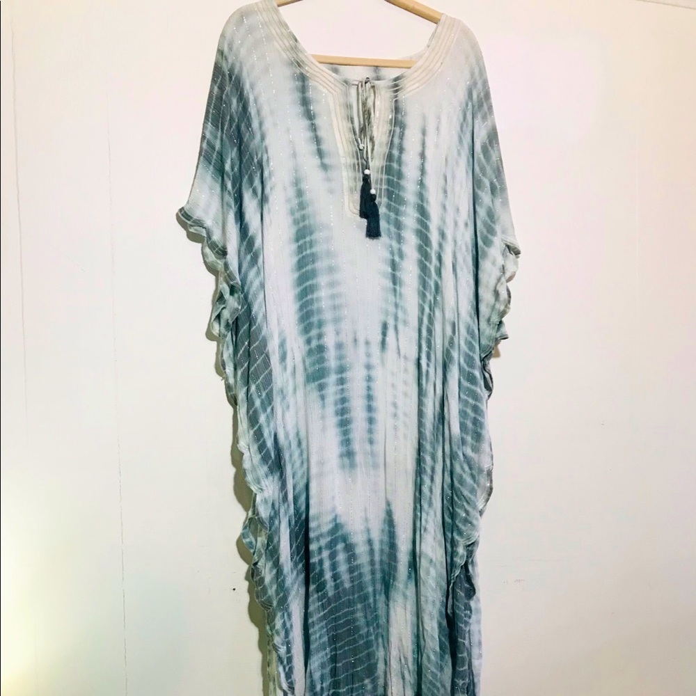 Tie Dyed Boho Cover Up W/ Metallic Threads